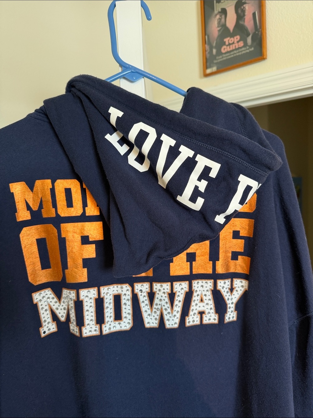 Chicago Bears x Victoria’s Secret PINK Navy Zip-Up Hoodie w/ rhinestones on back - Picture 4 of 7